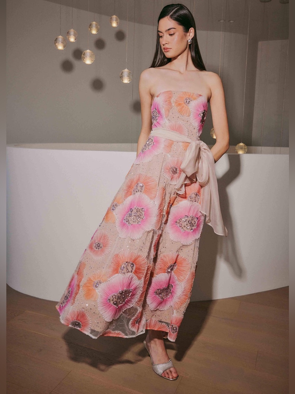Elliatt Brittany A-Line Midi Dress in Pink size XS NWT waist Tie Missing!!!! - Picture 1 of 8
